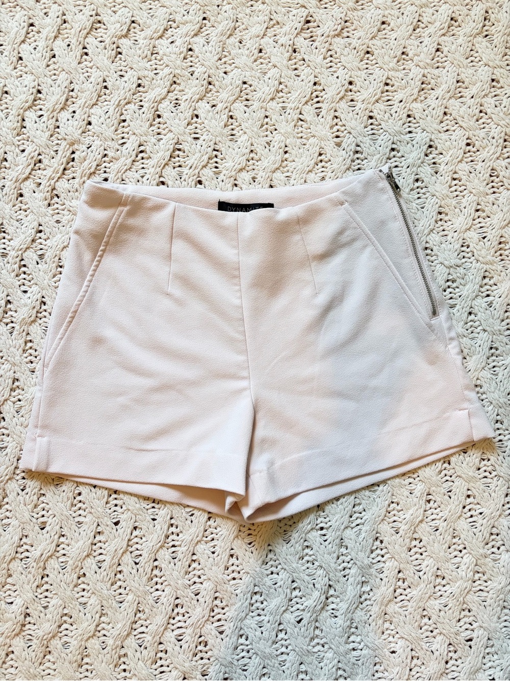 Dynamite High Waist Dress Shorts - Side Zip Baby Pink - Size Small - Picture 1 of 4